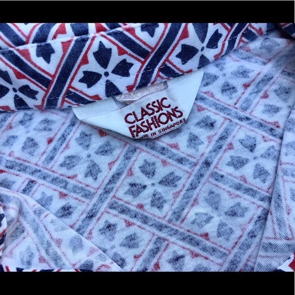 Vintage CLASSIC FASHIONS Button Collared Ikat Knit Top Shirt Size M - Picture 6 of 11